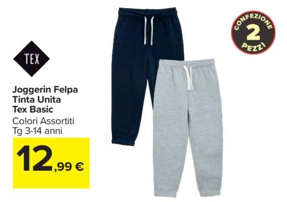 Joggerin Felpa Tinta Unita Tex Basic