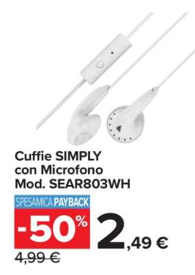Cuffie SIMPLY con Microfono Mod. SEAR803WH