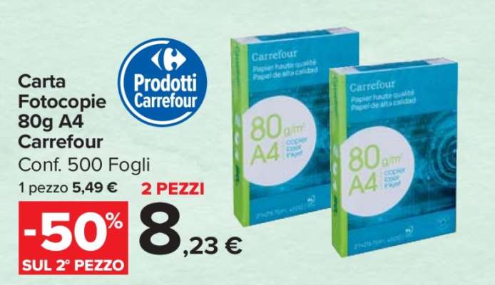 Carta Fotocopie 80g A4 Carrefour
