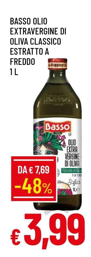Basso Olio Extravergine di Oliva Classico Estratto a Freddo
