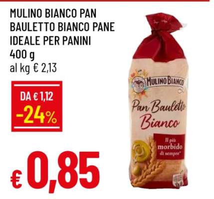 MULINO BIANCO PAN BAULETTO BIANCO PANE IDEALE PER PANINI