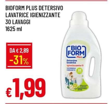 BIOFORM PLUS DETERSIVO LAVATRICE IGIENIZZANTE 30 LAVAGGI