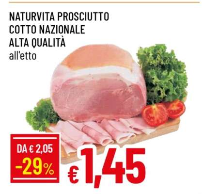 NATURVITA PROSCIUTTO COTTO NAZIONALE ALTA QUALITÀ
