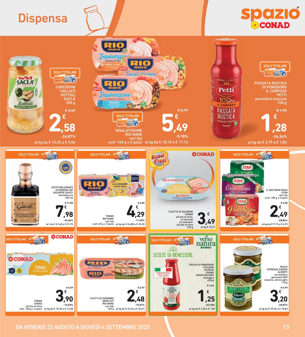 Volantino Spazio Conad - 22/8/2025 - 4/9/2025. Pagina 13