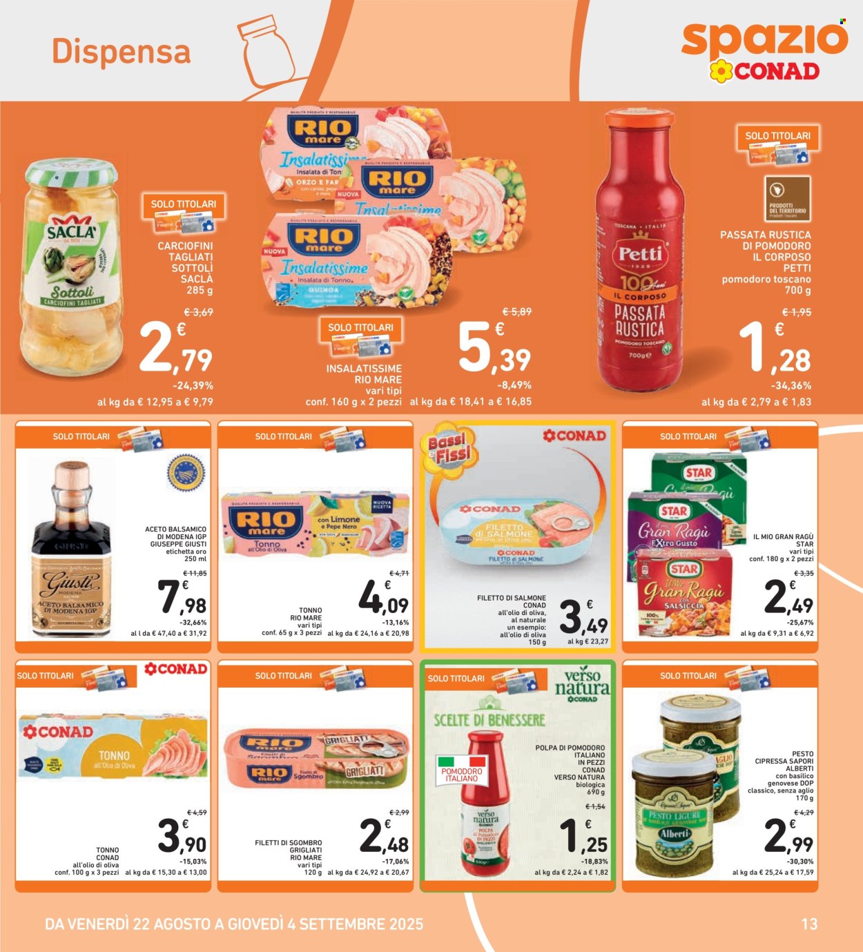 Volantino Spazio Conad - 22/8/2025 - 4/9/2025. Pagina 13