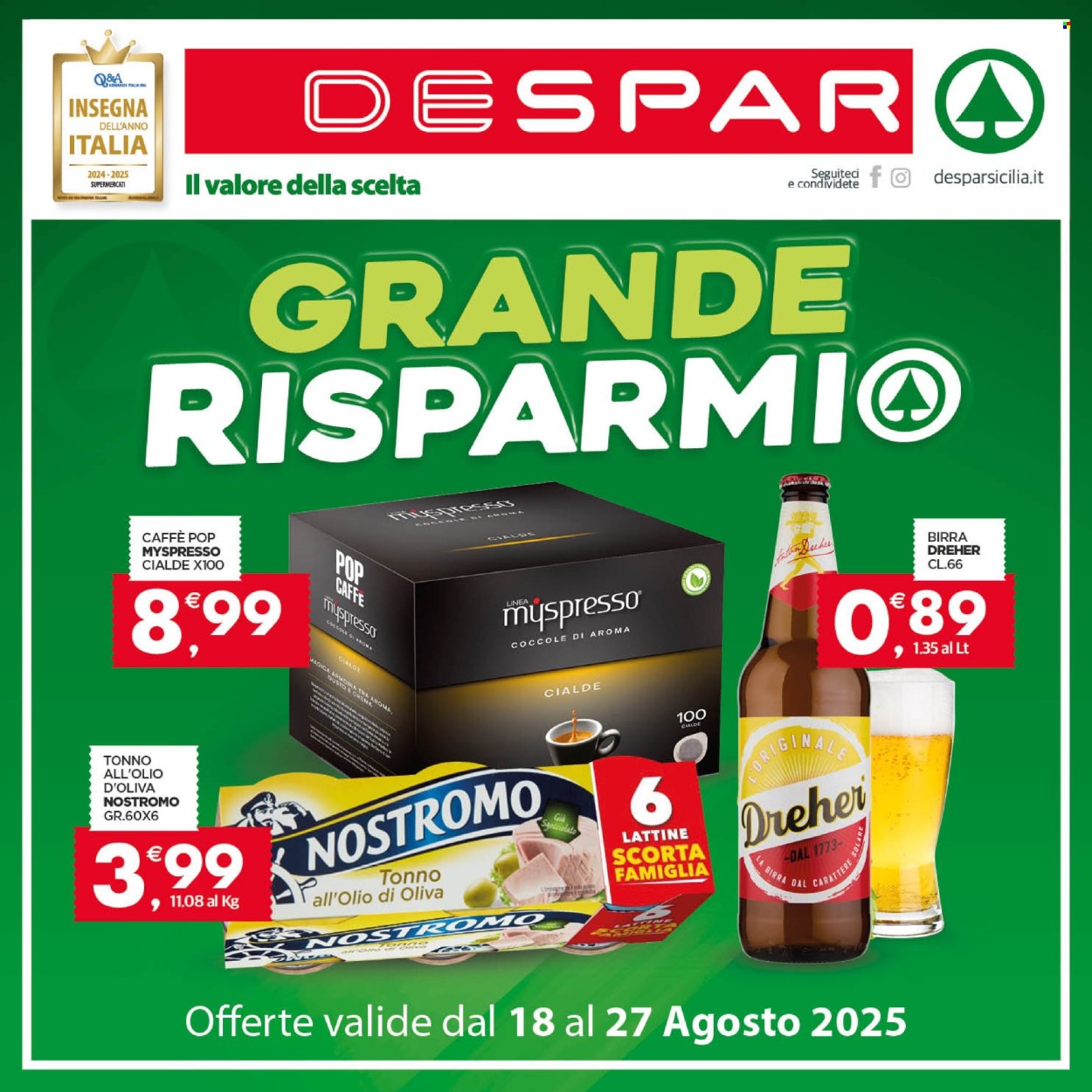 Volantino Despar - 18/8/2025 - 27/8/2025. Pagina 1