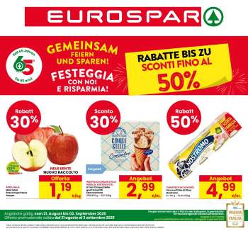 Volantino Eurospar - 21/8/2025 - 3/9/2025.