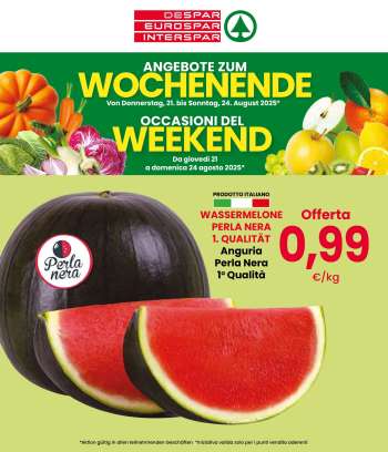 Volantino Eurospar - 21/8/2025 - 24/8/2025.