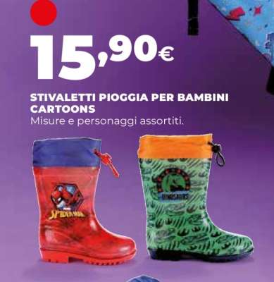 STIVALETTI PIOGGIA PER BAMBINI CARTOONS