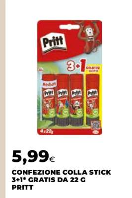 CONFEZIONE COLLA STICK 3+1* GRATIS DA 22 G PRITT