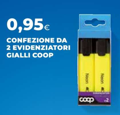 Confezione da 2 evidenziatori gialli Coop