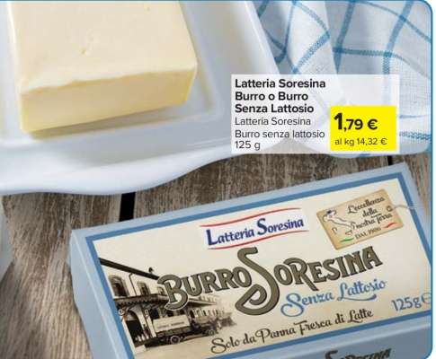 Latteria Soresina Burro o Burro Senza Lattosio