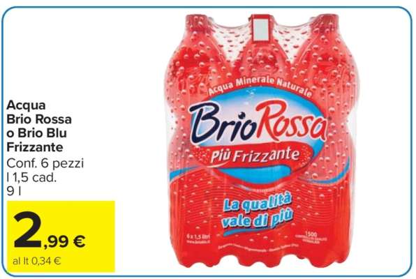Acqua Brio Rossa o Brio Blu Frizzante