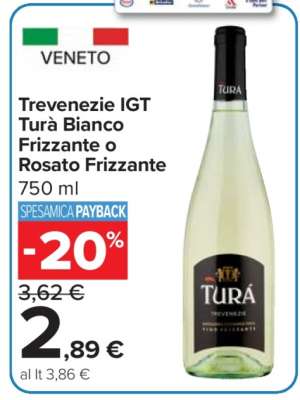 Trevenezie IGT Turà Bianco Frizzante o Rosato Frizzante