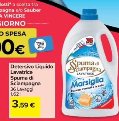 Detersivo Liquido Lavatrice Spuma di Sciampagna
