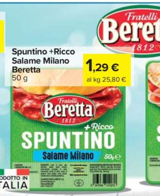 Spuntino +Ricco Salame Milano Beretta
