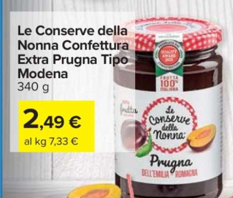 Le Conserve della Nonna Confettura Extra Prugna Tipo Modena