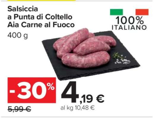 Salsiccia a Punta di Coltello Aia Carne al Fuoco