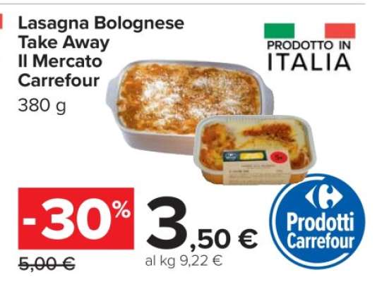 Lasagna Bolognese Take Away Il Mercato Carrefour