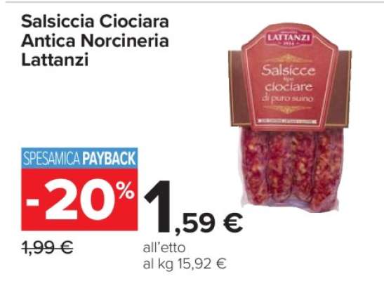 Salsiccia Ciociara Antica Norcineria Lattanzi