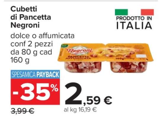 Cubetti di Pancetta Negroni