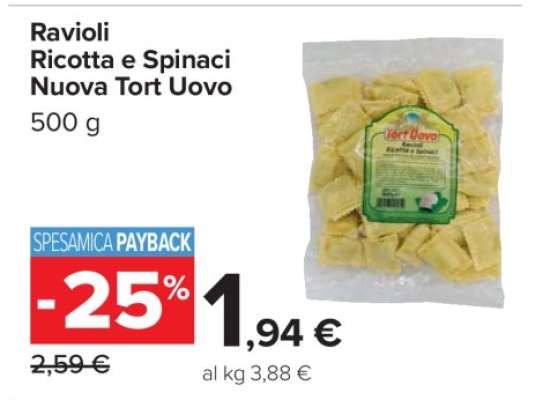Ravioli Ricotta e Spinaci Nuova Tort Uovo