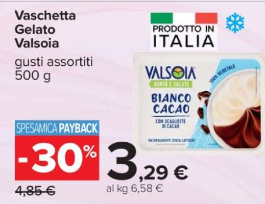 Vaschetta Gelato Valsoia