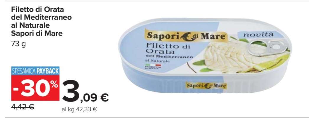 Filetto di Orata del Mediterraneo al Naturale Sapori di Mare