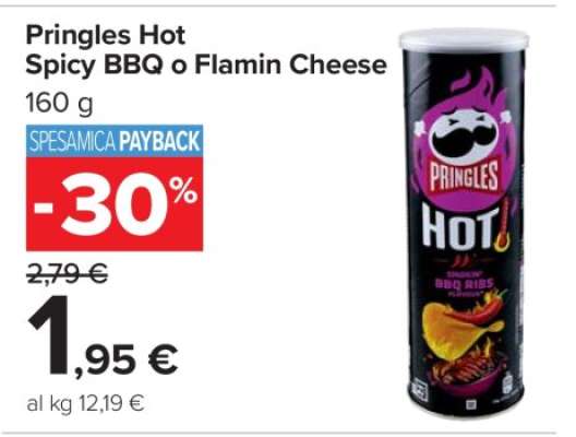 Pringles Hot Spicy BBQ o Flamin Cheese