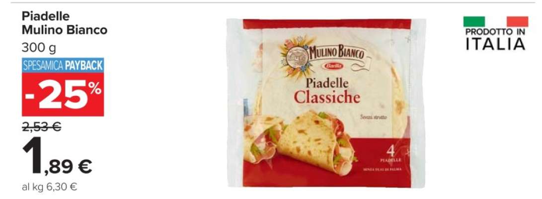 Piadelle Mulino Bianco