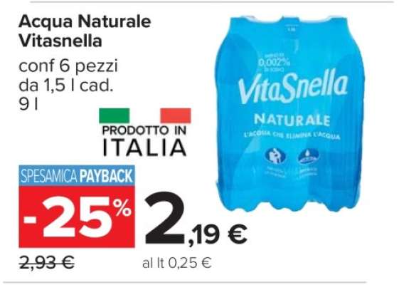 ACQUA NATURALE VITASNELLA