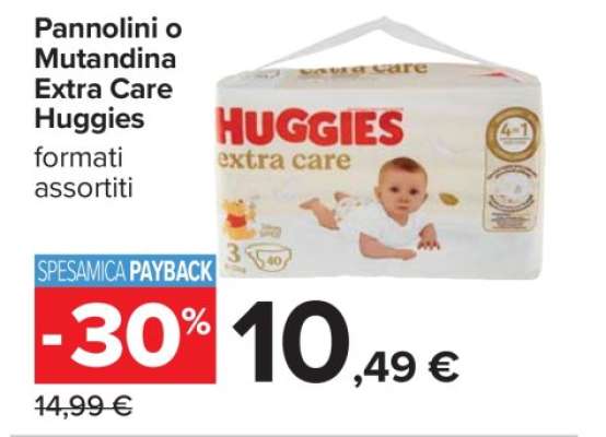 Pannolini o Mutandina Extra Care Huggies