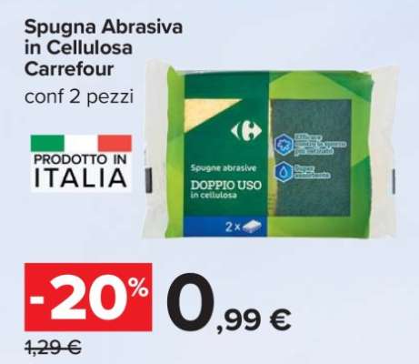 Spugna Abrasiva in Cellulosa Carrefour