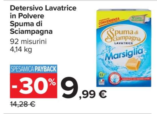Detersivo Lavatrice in Polvere Spuma di Sciampagna