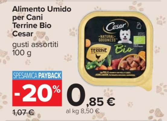 Alimento Umido per Cani Terrine Bio Cesar