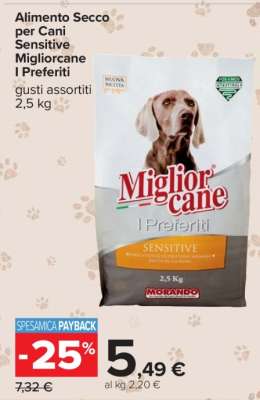 Alimento Secco per Cani Sensitive Migliorcane I Preferiti
