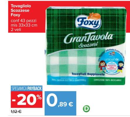 Tovagliolo Scozzese Foxy