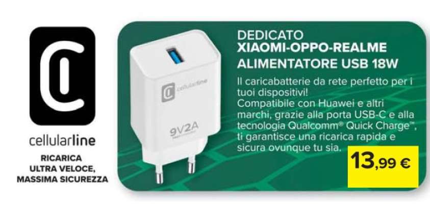 cellularline ALIMENTATORE USB 18W