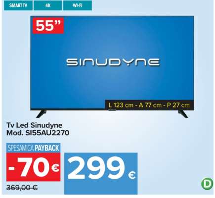 Tv Led Sinudyne Mod. SI55AU2270