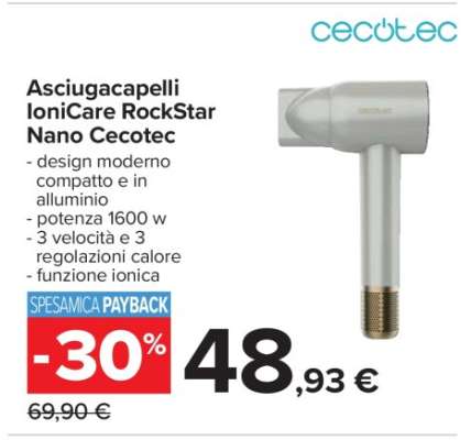 Asciugacapelli IoniCare RockStar Nano Cecotec