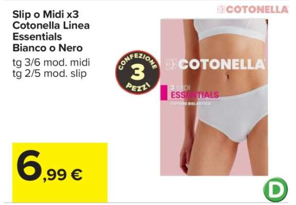Slip o Midi x3 Cotonella Linea Essentials