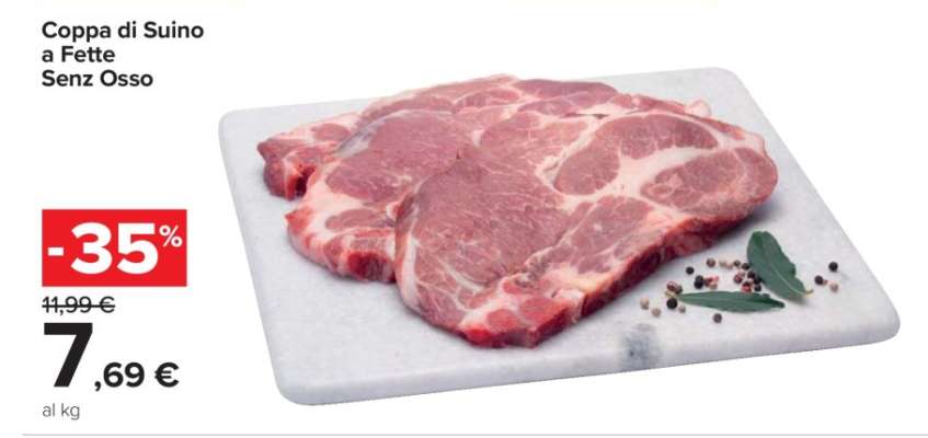 Coppa di suino a fette senz'osso