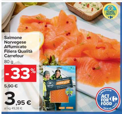 Salmone Norvegese Affumicato Filiera Qualità Carrefour