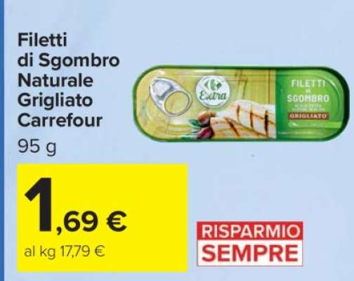 Filetti di Sgombro Naturale Grigliato Carrefour
