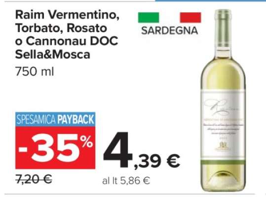 Raim Vermentino, Torbato, Rosato o Cannonau DOC Sella&Mosca