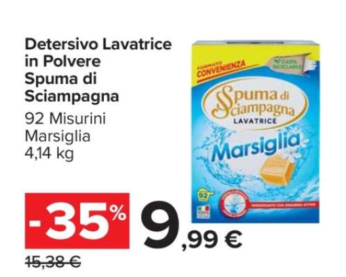 Detersivo Lavatrice in Polvere Spuma di Sciampagna