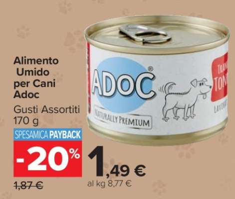 ALIMENTO UMIDO PER CANI ADOC