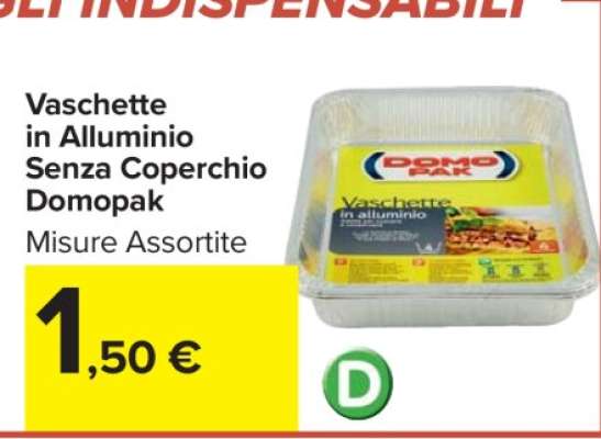 Vaschette in Alluminio senza Coperchio Domopak