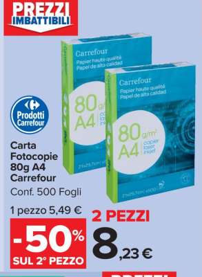 Carta Fotocopie 80g A4 Carrefour