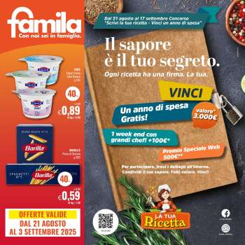 Volantino Famila - 21/8/2025 - 3/9/2025.